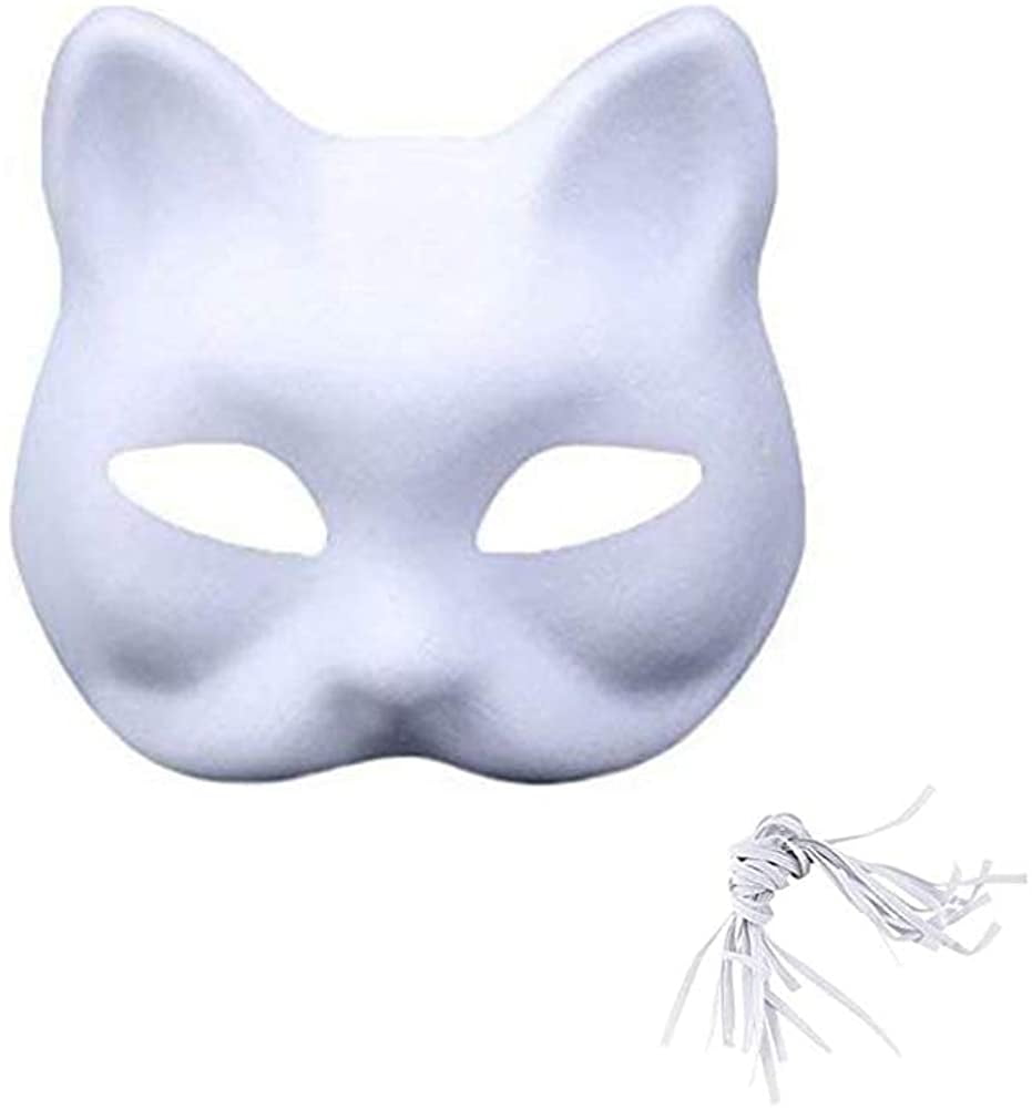 DIY White Paper Mask Pulp Blank Hand Painted Mask Personality Creative
