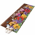 thumbnail image 2 of Spring Flowers 2'x6' Runner Rug, Watercolor Farmhouse Colorful Wooden Grain Washable Non-Slip Area Rugs for Hallway Kitchen Floor Bedroom Entryway, StainResistant Laundry Carpet Decoration Indoor Mat, 2 of 9