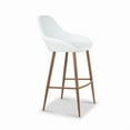 thumbnail image 3 of Tabouret Blanc Avec Pieds En Bois, 3 of 3