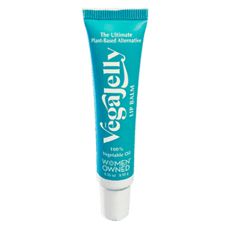 VegaJelly All Natural Moisturizer | Gentle Plant Based Alternative to Petroleum Jelly | Unscented, Gluten-Free, Vegan Certified Lip Balm - 0.35 oz.