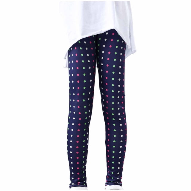 Leggings Para Niños Medias Para Bebés Otoño Invierno Pantalones Para Niñas Pantalones Elásticos Impreso Cepillado Cálido Leggings Casuales Azul Marino Odeerbi LM103-10720