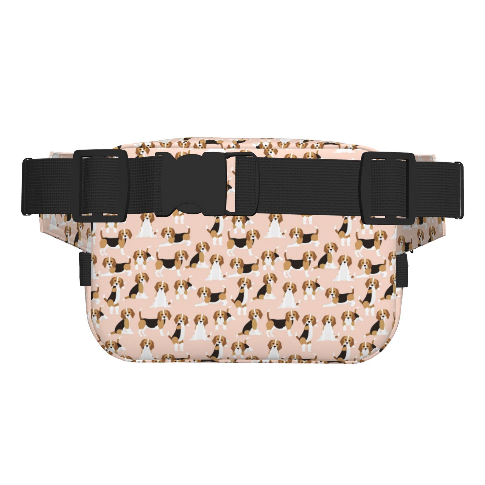Picia Beagle Dog On Brown Print Square Double-Layer Waist Bag Mini Adjustable Waist Belt Bag Exercise Running Travel Hiking