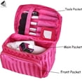 thumbnail image 5 of PULLIMORE Travel Makeup Bags Waterproof Cosmetic Organizer Case with Mirror Portable Toiletry Storage Bag for Makeup Brushes Make Up Toiletry Jewelry (Rose Red), 5 of 9