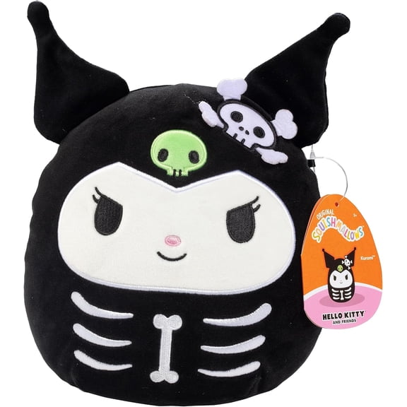 Squishmallows 8 Inch Hello Kitty Skeleton Kumori - Officially Licensed Kellytoy Sanrio Plush - Collectible Soft & Squishy Stuffed Animal Toy - Add to Your Squad - Gift for Kids, Girls & Boys
