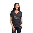 thumbnail image 2 of Thread Tank Basset Hound Dog Silhouette Women's Relaxed V-Neck T-Shirt Tee Charcoal X-Large, 2 of 4