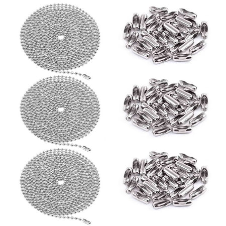 

3Pcs 120inch Stainless Steel Ceiling Fan Pull Chain Extension with 90Pcs Matching Connectors Kit for Ceiling Fan / Light