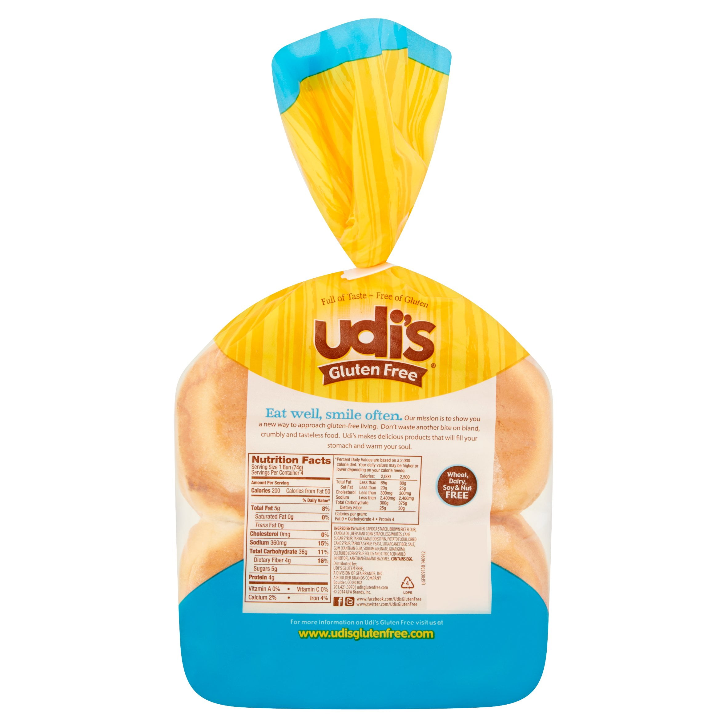 udis gluten free bun individually wrapped