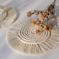 thumbnail image 3 of 2 Pcs-style sous-Verres Macramé Faits à la Main en Coton, Blanc Crème, 3 of 5