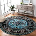 thumbnail image 2 of SAFAVIEH Vintage Hamadan Dania Oriental Area Rug, Light Blue/Black, 5'3" x 5'3" Round, 2 of 7