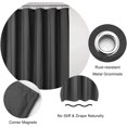 thumbnail image 4 of LAICAIW Ultimate Waterproof Fabric Shower Curtain or Liner with Weighted Magnets, Dark Grey Shower Curtains for Bathroom with Breathable TPU & Machine Washable Polyester, Graphite Gray, 72"x72", 4 of 5