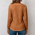 thumbnail image 2 of Dwellite Women Long Sleeve Sweater Waffle Oversized Pullover Tops Casual Loose Henley Blouses for Fall Winter Ginger XL, 2 of 6