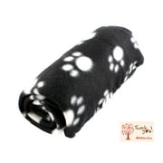 Black Soft Fleece Pet Dog Cat Puppy Kitten Warm Blanket Sleep Bed Mat with Paw Print