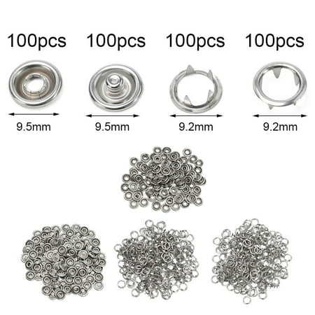 

100pc 9.5mm Metal Sewing Prong Rings Buttons Press Studs Pliers Snap+Clip Pliers