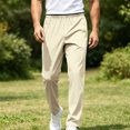 thumbnail image 2 of Akiihool Pants for Men Men's Relaxed Classic Fit Flat Front Pants Beige,XXXXXL, 2 of 8