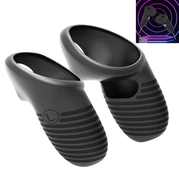 1 Par Fundas Silicona para Empuñaduras Controlador Anticaída para Meta Quest 3 (negro)