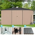 thumbnail image 6 of AECOJOY 12' x 12' Outdoor Metal Storage Shed, Patio Storage Clearance With Lockable Door in Grey, 6 of 6