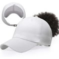 thumbnail image 2 of Backless Ponytail Baseball Caps for Women Curly Hair Hats Adjustable Cotton Sun Visor Cap Messy Bun Ponytail Cap, 2 of 4
