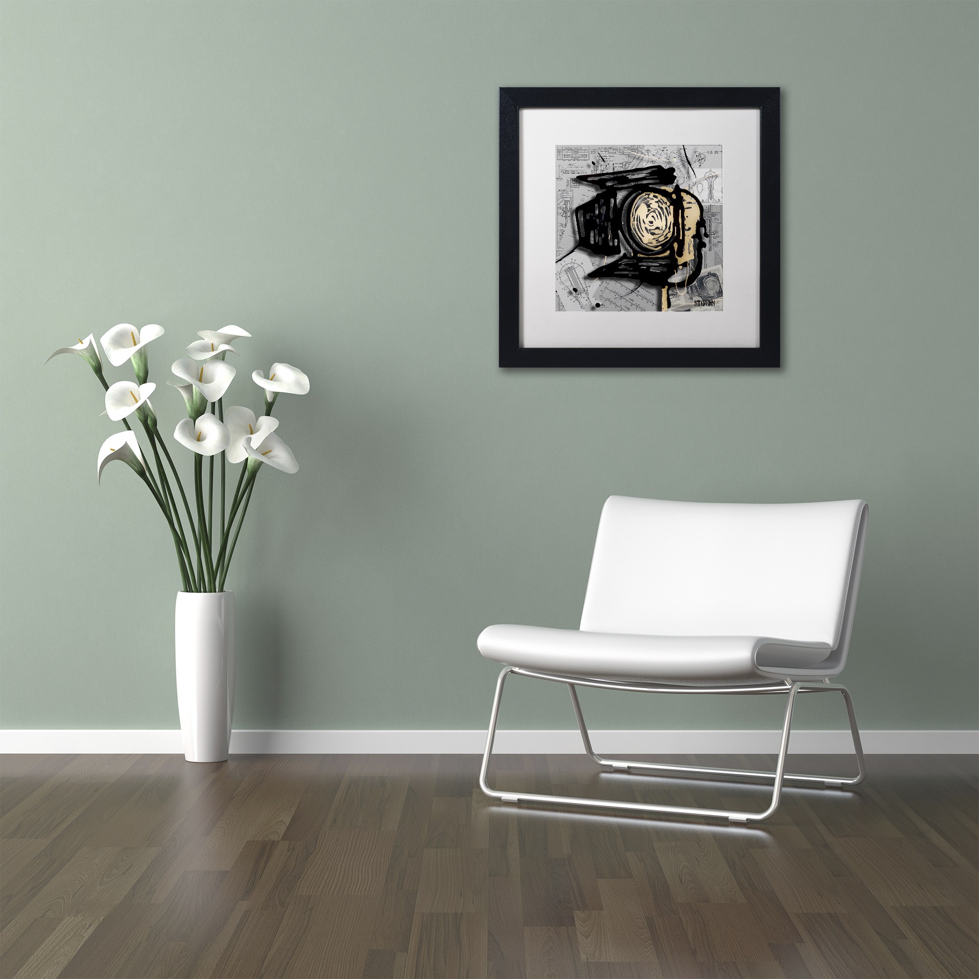Trademark Fine Art "Movie Light" Canvas Art by Roderick Stevens, White Matte, Black Frame