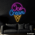 thumbnail image 2 of Craftnamesign Ice Cream Neon Sign, Ice Cream Shop Signs, Sweet Shop Decor, 2 of 4