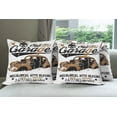 thumbnail image 6 of Ambesonne Cars Throw Pillow Cover 4 Pack, Old Garage Auto Repair, 16", Pale Brown Black White, 6 of 7