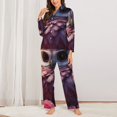 thumbnail image 2 of Fotbe Cute Flower Owl Conjunto de Pijama de Manga Larga para Mujer con Estampado, Ropa de Dormir de 2 Piezas, Conjunto de Casa Suave y Cómodo con Bolsillos-Small, 2 of 7
