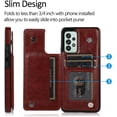 thumbnail image 2 of Basic Case for Samsung Galaxy A53 with Card Holder & Kickstand, Minimalist Luxury PU Leather Magnetic Closure Protective Wallet Case Cover for Samsung Galaxy A53 Brown-SK, 2 of 14