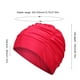 thumbnail image 2 of Gorro de natación plisado para mujer, gorros de baño para cabello largo. Cabello (Rojo), 2 of 4