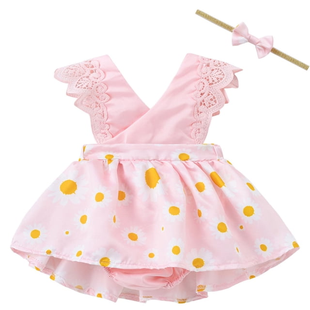 LOVZFMLL Robe Mignonne à Manches Courtes pour Tout-Petits Enfants Couleur Unie Imprimée Extensible Robe Trapèze