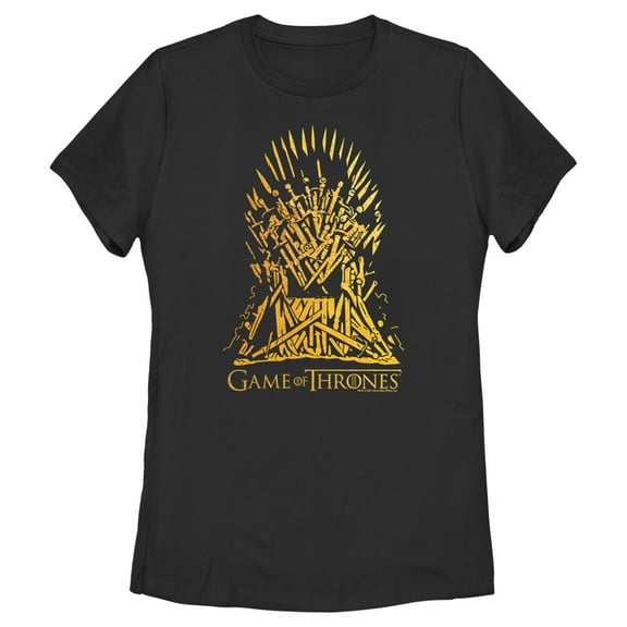 Women's Game of Thrones Yellow Iron Throne  Graphic Tee Black 2X Large