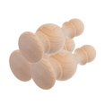 thumbnail image 1 of Khaki Wood Finials for Furniture 3Pcs Decorative Wooden Curtain Rod Finials, 1 of 4