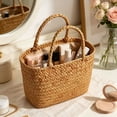thumbnail image 5 of Cadancy Woven Basket with Handles Handmade Seagrass Storage Baskets Rattan Wicker Gift Bag for Picnic Beach Grocery Shopping Bathroom Bedroom Living Room Home Organization, 5 of 7