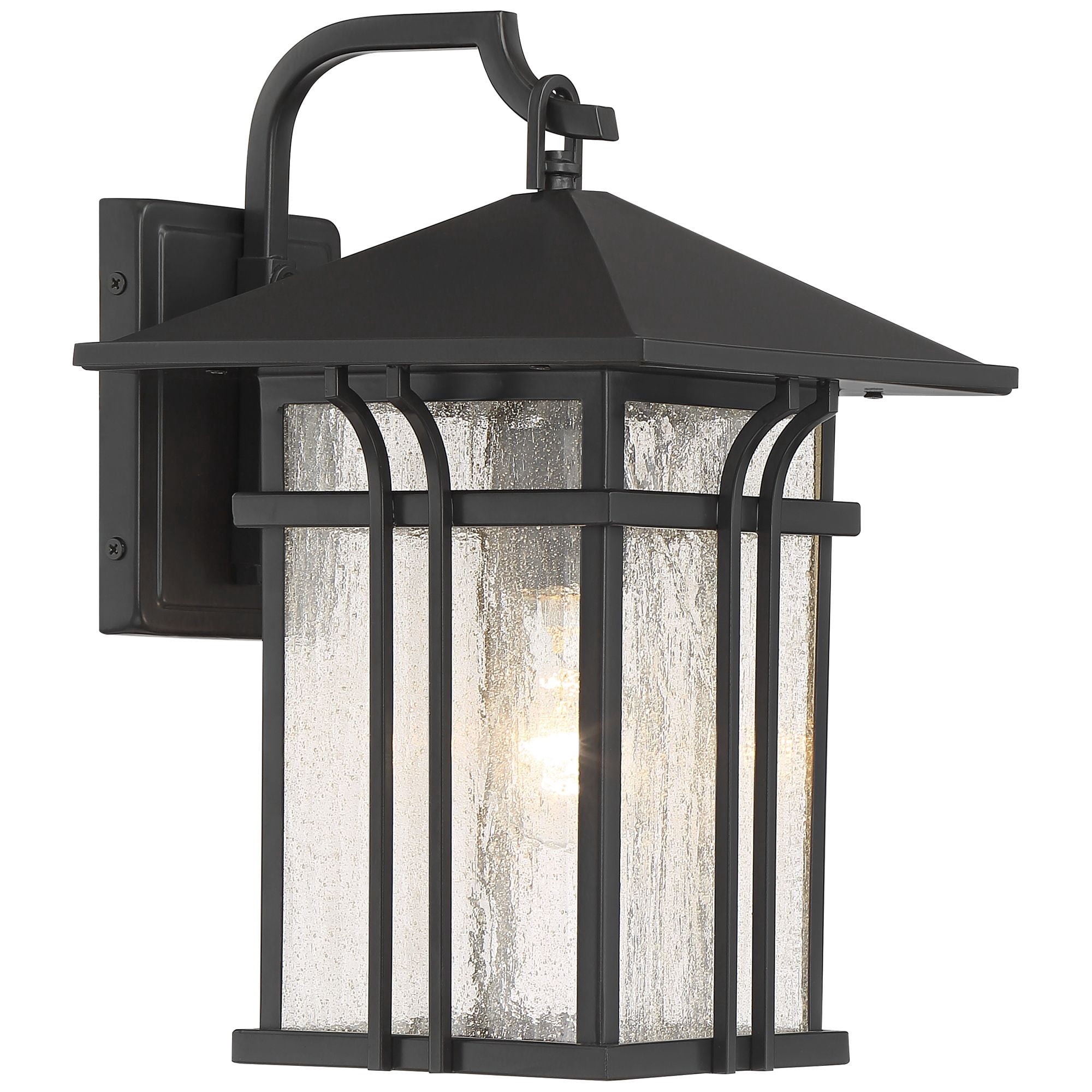 John Timberland Mission Outdoor Wall Light Fixture Painted Bronze 14" Seeded Clear Glass Lantern for House Porch Patio Deck