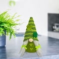 thumbnail image 4 of Día de San Patricio Leprechaun Decoraciones de Felpa Muñeca de Gnomo de Peluche Irlandés Decoración de Nudos Decoración de Muñeca Sin Rostro Verde-A, 4 of 5