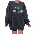 thumbnail image 2 of Nouveau Womens Tops 2023 Imprimé Ample Col Rond Manches Longues Molleton Décontracté Coupe Oversize Pull-Over for Women, 2 of 8