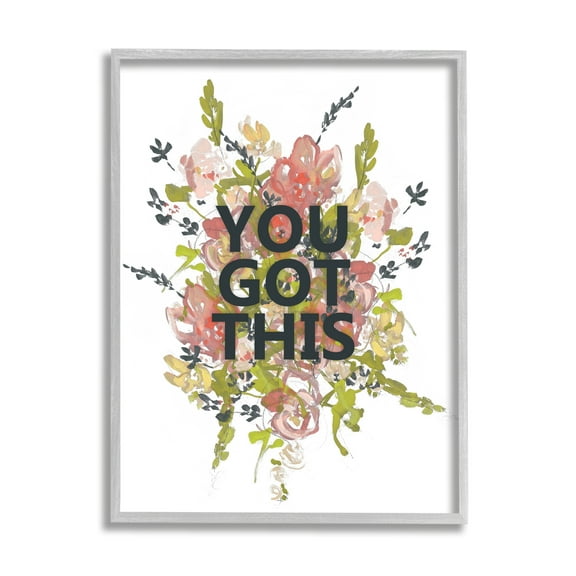 Stupell Industries You Got This Motivational Phrase Spring Flowers Blooming, 11 x 14, Design by Jennifer Goldberger