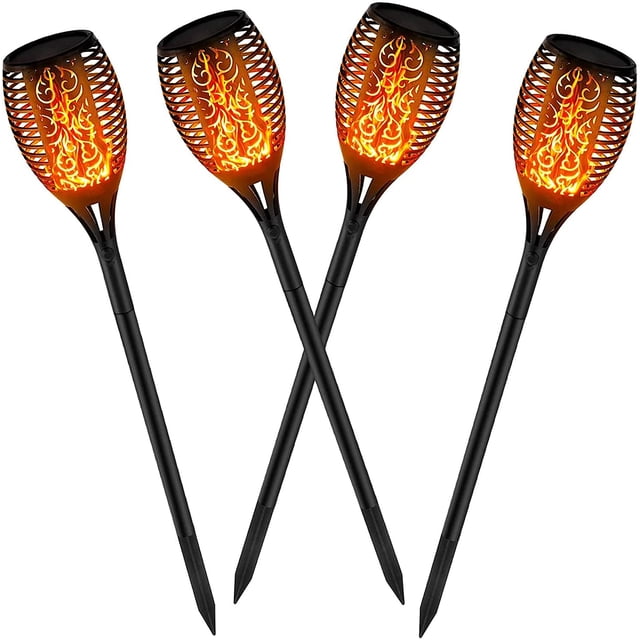 Solar Lights Upgraded, Waterproof Flickering Flames Torches Lights Outdoor Solar Spotlights
