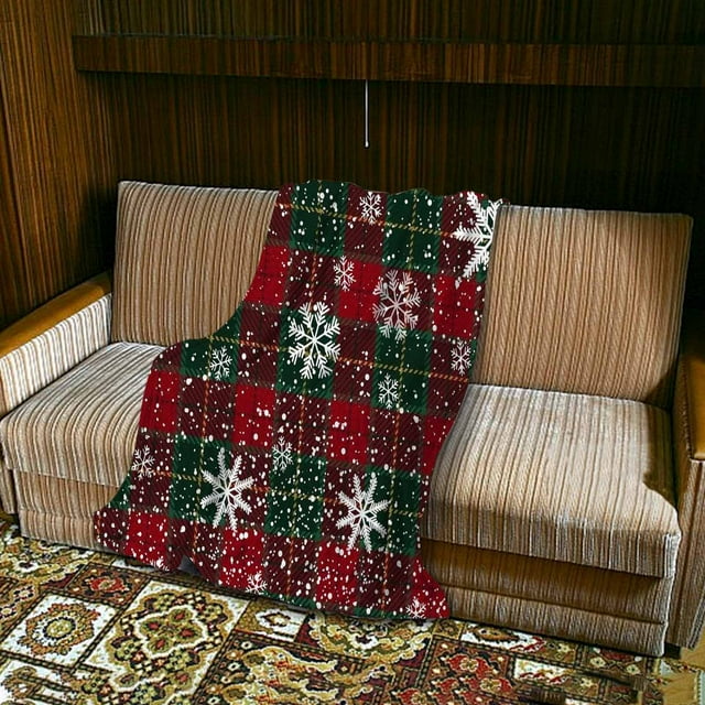 Manta decorativa navideña, manta festiva roja, manta navideña con diseño de árbol de Navidad y lunares, manta de franela.