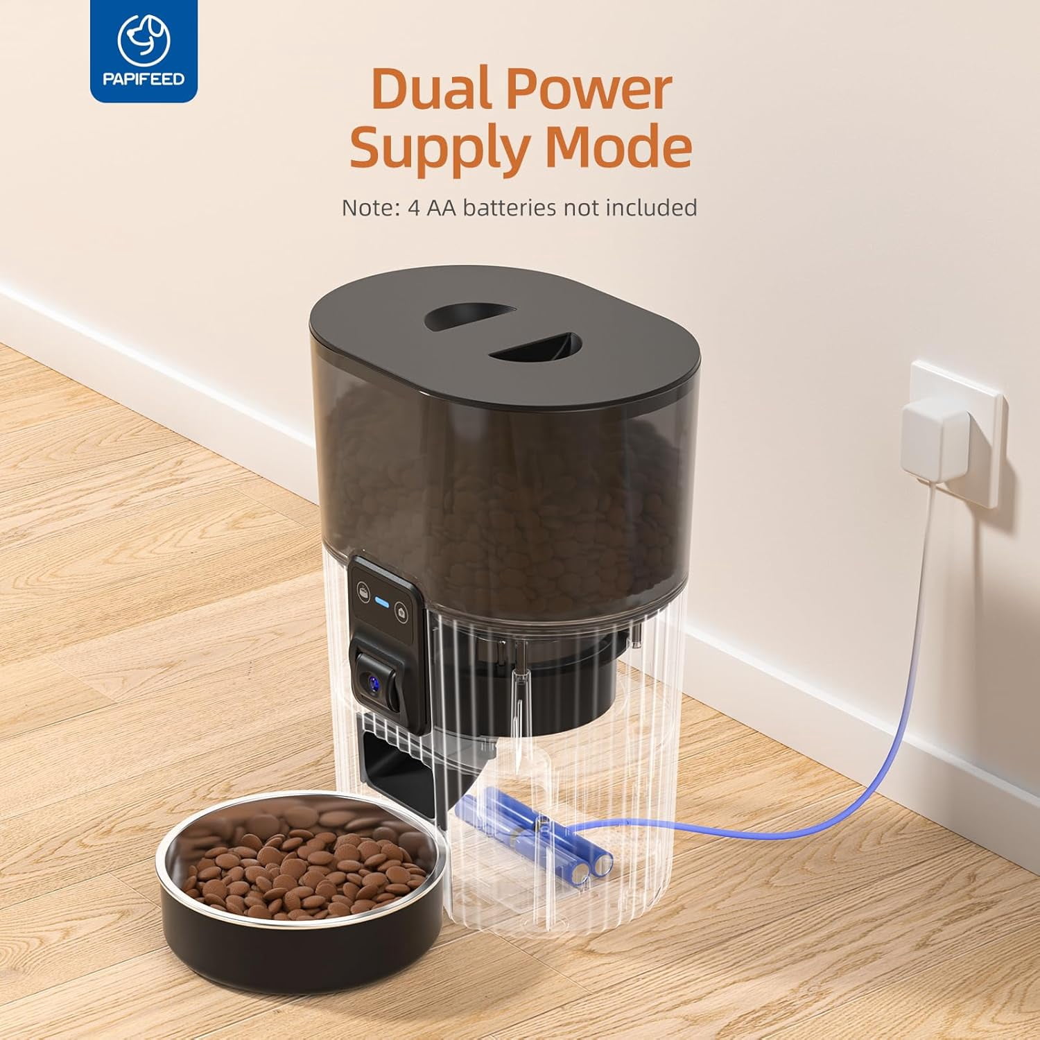 Automatic Cat Feeder with Camera, Adjustable Angle 2.4G WiFi Pet Feeder, 3.5L Timed Dispenser for Remote Feeding