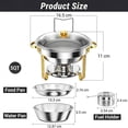 thumbnail image 6 of 5Qt Stainless Steel Round Chafing Dish Buffet Set, Full Size Food Warmer with Glass Lid, Folding Stand & Fuel Holder for Catering, Weddings, Parties, Banquets, 6 of 7
