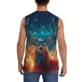 thumbnail image 4 of Goofa Celestial Stag Cosmic Glow Printed Men's Sleeveless T-Shirt - Athletic Gym Workout Tank Top for Men - Moisture-Wicking, UPF 30+ Quick-Dry Muscle Tee-Small, 4 of 8