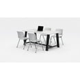 thumbnail image 2 of KFI Studios 3' x 6' Dining Table Set & 4 KOOL Dining Chairs, Designer White Top, Light Grey Chairs, 2 of 2