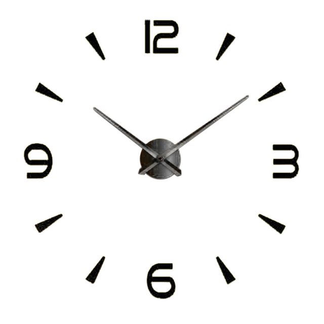 Reloj de pared moderno Macarena acrílico DIY etiqueta engomada espejo 3D decoración Ministerio del Interior negro plata
