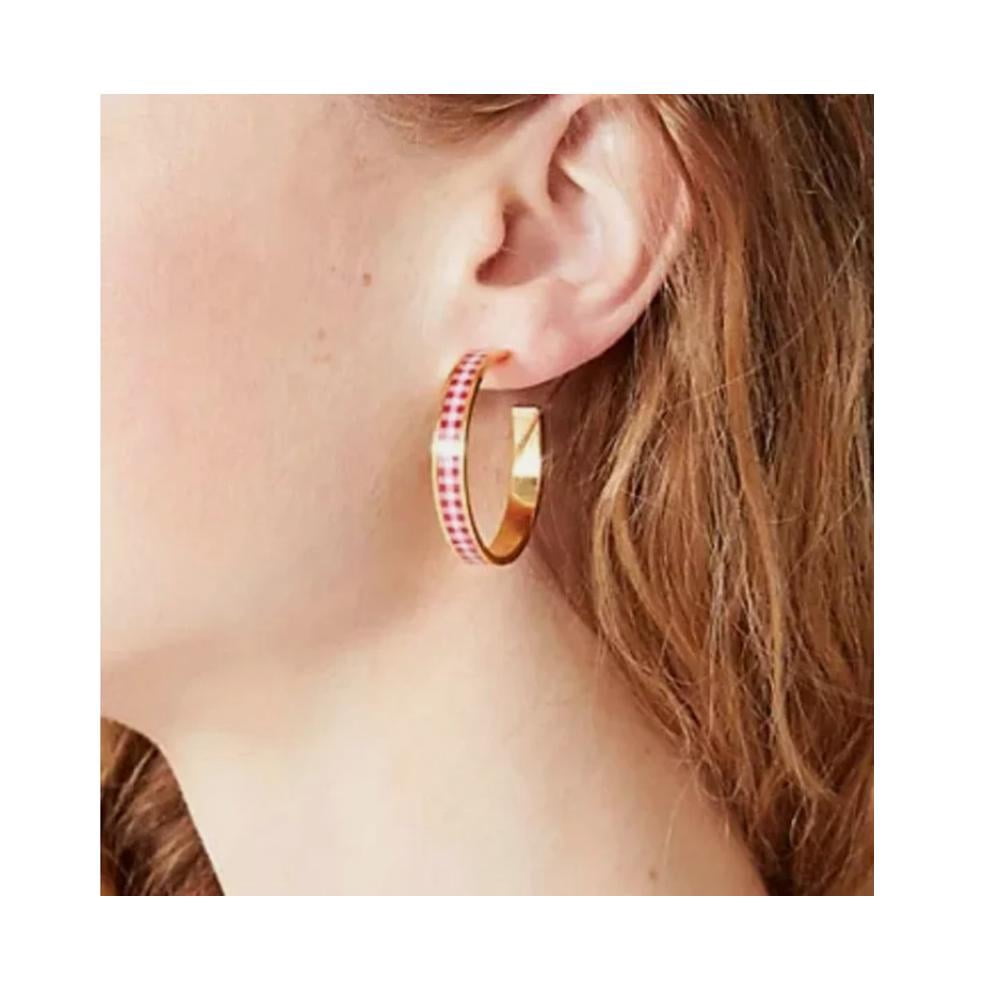 Kate Spade New York Women's Gold Plated Metal Heritage Spade Flower Hoops (Lava Falls)