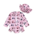 thumbnail image 6 of FYDUU Girls One Piece Swimsuit Baby Girl Long Sleeve Rash Guard Swimsuits Cartoon Print Swimwear Sun Protection Bathing Suit And Swim Cap 6-12 Months, 6 of 6
