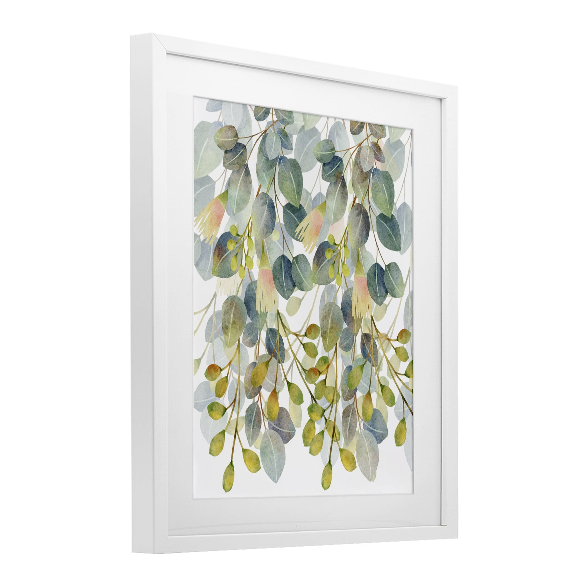 Stupell Industries Suspended Ivy Leaves White Framed Print Under Glass, design by Marcus Prime