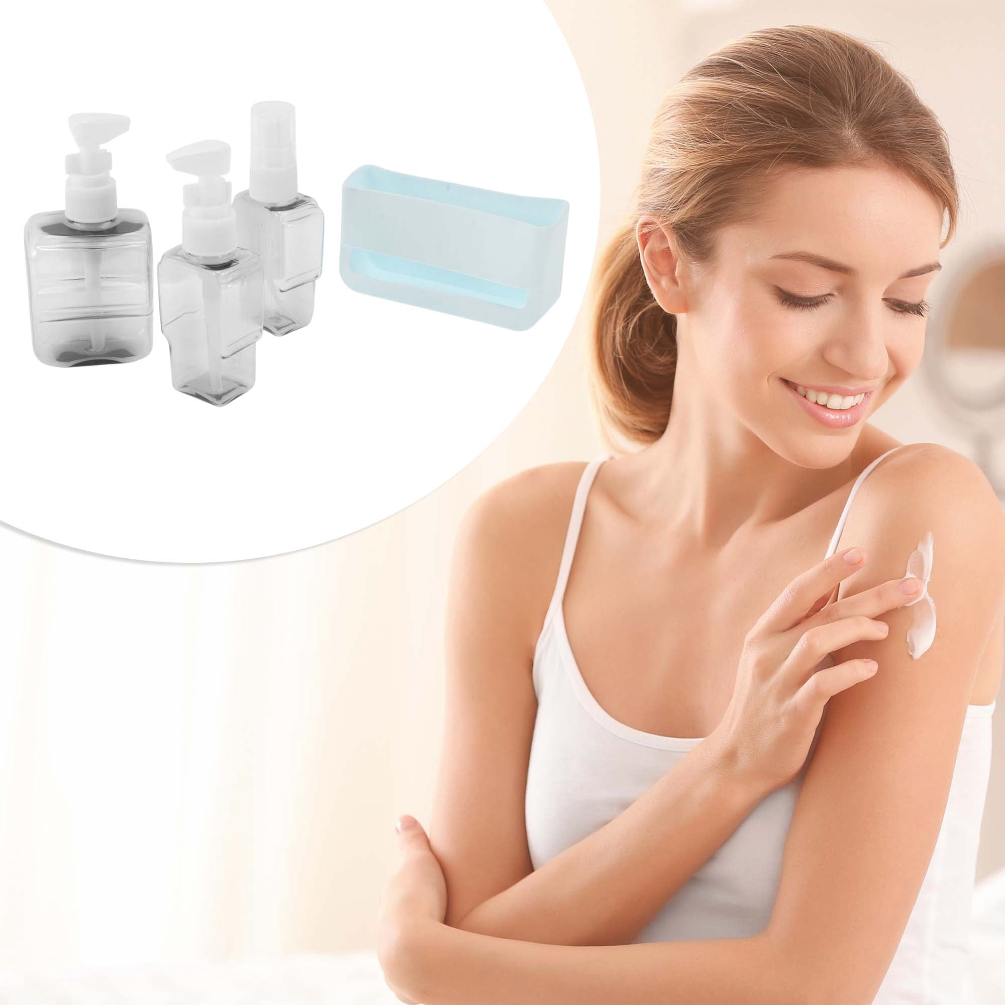 Unique Bargains Set of 3 Convenient Travel Containers Light Blue