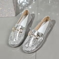 thumbnail image 5 of Miluxas Women's Loafers Flats Casual Comfort Womens Walking Shoes Moccasin Penny Loafers Slip On Work Shoes Silver 9(42), 5 of 8