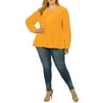 thumbnail image 2 of Agnes Orinda Women's Plus Size Winter Work Formal Ruffle V Neck Chiffon Blouse, 2 of 6