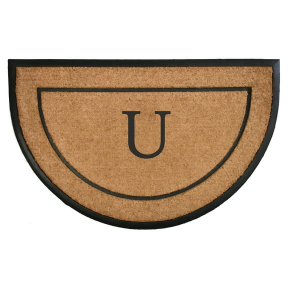 The General Half-Circle Monogram Doormat , 30" x 48", Letter U