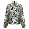 thumbnail image 5 of Jackets for Women Winter Coat Jackets Flannel Stand Collar Jacket(Snow Leopard Lush Jungle Paradise,Size:S-4XL), 5 of 7